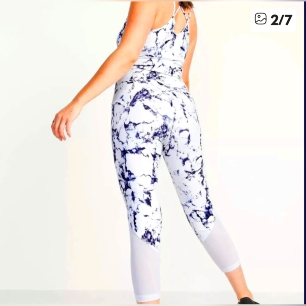 Nwot Old Navy Power Soft Light Marble Print Leggings Size XXL - Picture 1 of 10